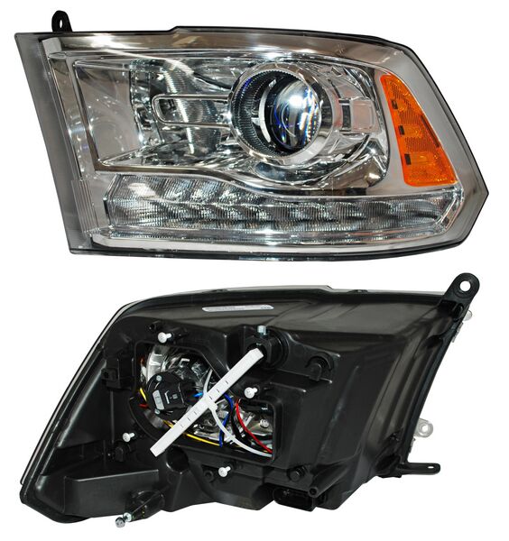 Faro Dodge Pickup 2016-2017 Fondo Cromado C/Luz De Dia TYC Izquierda