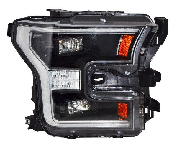 Faro Ford Pickup 2015-2017 Lobo Fondo Negro Leds TYC G15 Derecha