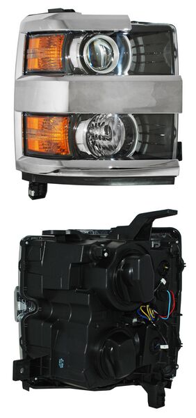 Faro Chevrolet Pickup 2016-2018 3500 C/Lupa Filo Cromado TYC G15 Derecha