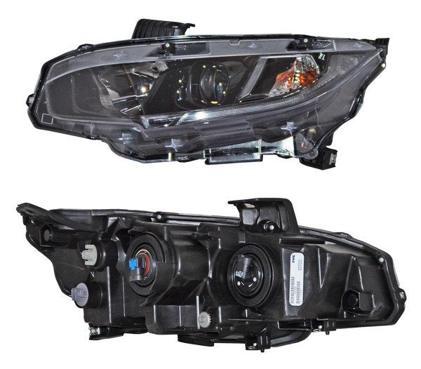 Faro Honda Civic 2019-2021 4P Fondo Negro TYC Nsf Izquierda