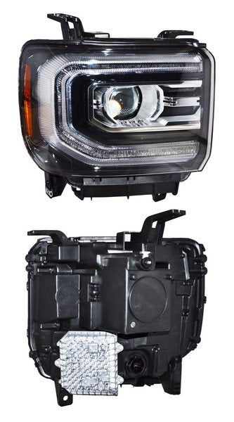 Faro GMC Sierra 2016-2018 P/Xenon Fondo Negro TYC G15 Derecha