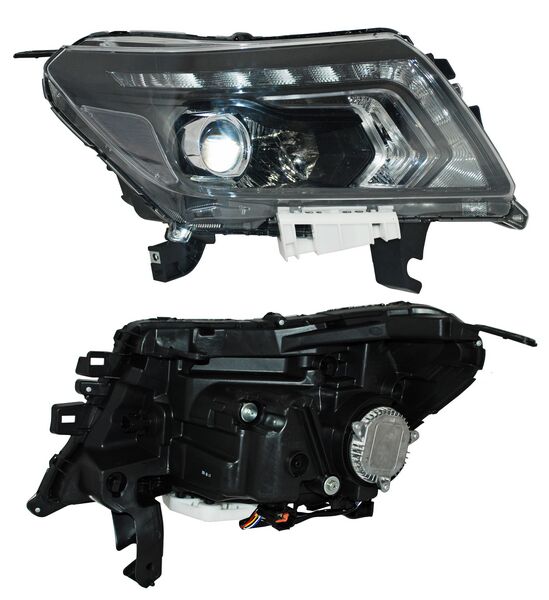 Faro Nissan Pickup Np300/ Frontier 2016-2020 Fondo Negro Leds TYC
