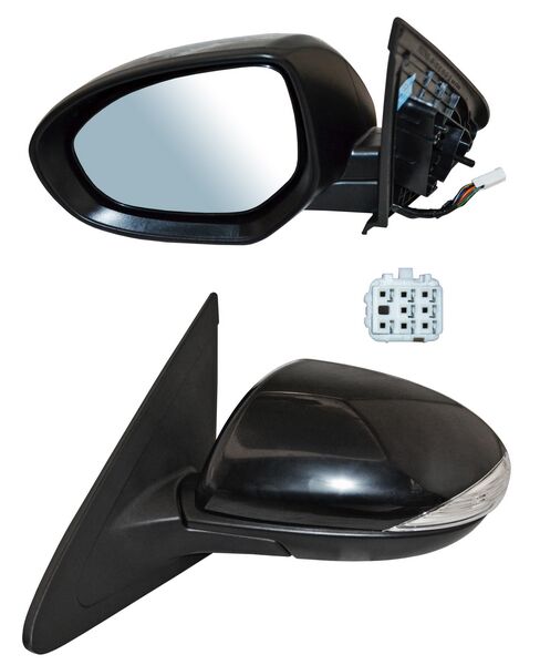 Espejo Mazda 3 2010-2013 Electrico P/PInterior C/Desemp C/Direcc C/Sensor Punto Ciego 8 Pines Izquierdo