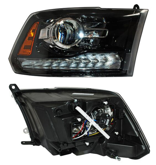 Faro Dodge Pickup 2016-2017 Fondo Negro C/Luz De Dia TYC Derecha