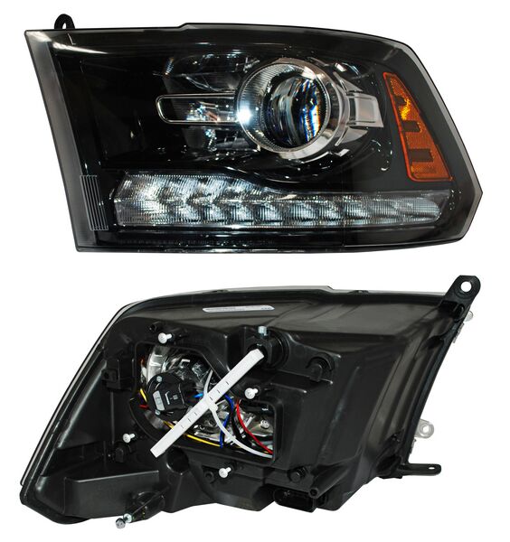 Faro Dodge Pickup 2016-2017 Fondo Negro C/Luz De Dia TYC Izquierda