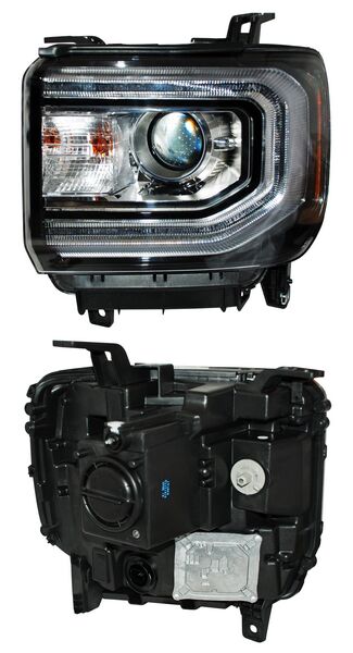 Faro GMC Sierra 2016-2018 P/Xenon Fondo Cromado 3 TYC G15 Izquierda