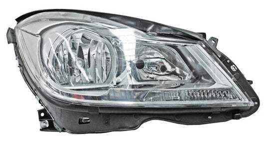Faro Mercedes Benz Clase C 2012-2013 Fondo Cromado TYC Ddm24 Derecha