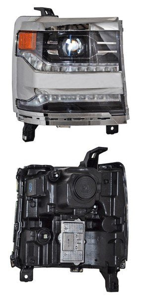 Faro Chevrolet Pickup 2016-2018 Filo Cromado Leds TYC G15 Derecha