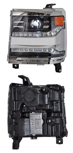 Faro Chevrolet Pickup 2016-2018 Filo Cromado Leds TYC G15 Izquierda
