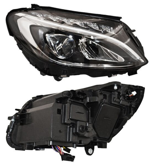 Faro Mercedes Benz Clase C 2015-2018 Electricorico C/Motor Leds TYC Derecha