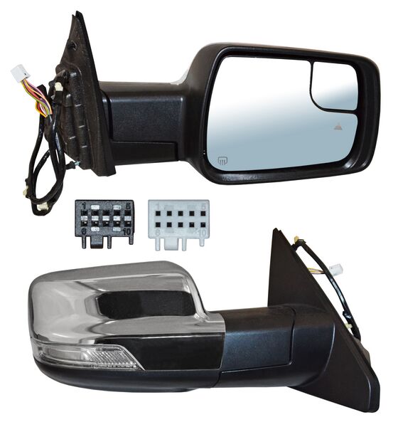 Espejo Dodge Pickup 2019-2022 Ram Electrico Crom C/Desemp C/Sensor Y Punto Ciego C/Direcc C/Luz Inf C/Mem 17 Pines derecho
