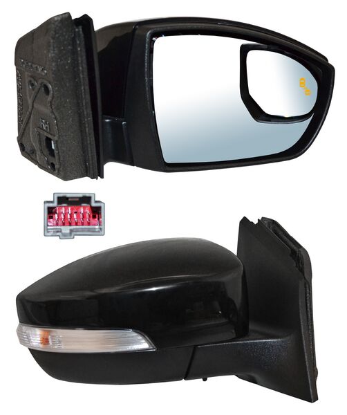 Espejo Focus 2015-2017 Electrico P/PInterior C/Luz Inf C/Direcc C/Sensor Punto Ciego Y Temp C/Desemp 11 Pines derecho