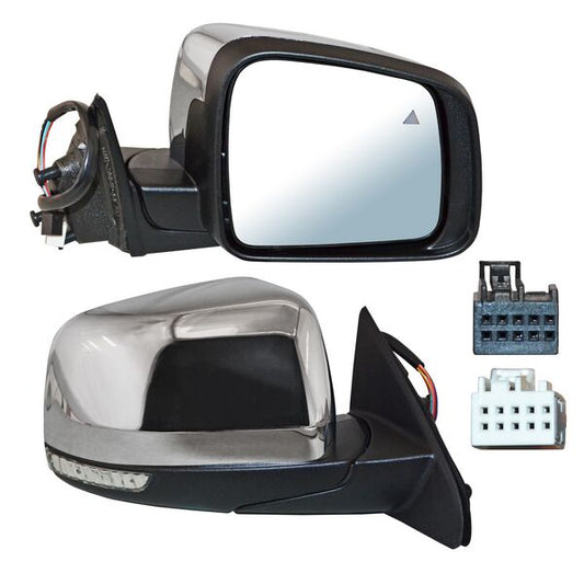 Espejo Grand Cherokee 2011-2014 Electrico Crom C/Mem Autoabatible C/Desemp C/Sensor Punto Ciego C/Direcc Summit/ Srt/ Srt8/ Laredo/ Overland/ Limited 13 Pines derecho
