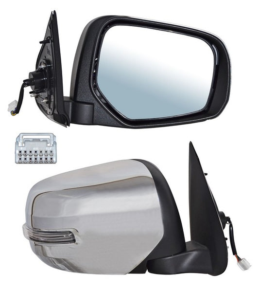 Espejo Mitsubishi Pickup L200 2016-2018 Electrico Crom C/Direcc Autoabatible 7 Pines derecho