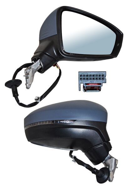 Espejo Tiguan 2018-2021 Electrico P/PInterior C/Direcc C/Desemp 6 Pines derecho