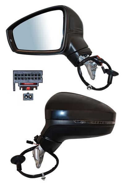 Espejo Tiguan 2020-2022 Electrico P/PInterior Con Direcc C/Desemp C/Sensor Punto C/Mem C/Luz Inf Ciego 15 Pines Izquierdo